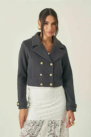 Blazer cropped lã Ritinha