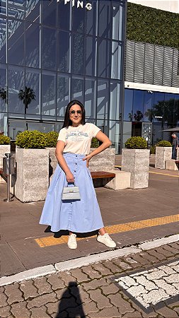 Saia Jeans midi