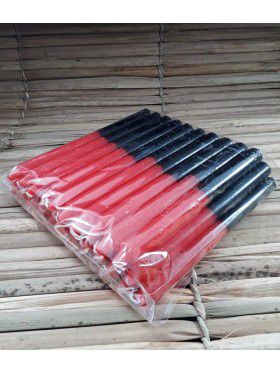 Vela palito bicolor vermelha/preta