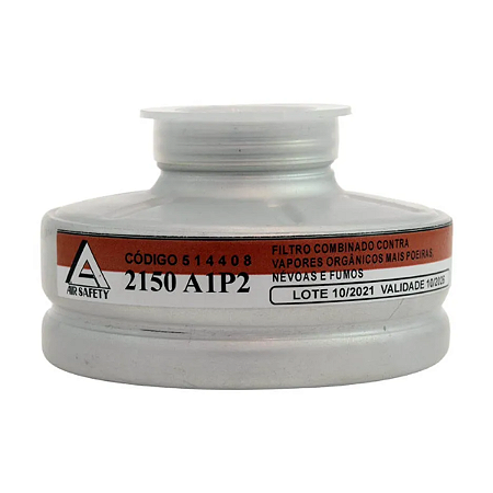 Filtro AirSafety para Máscara AirSan A1P2 Vapores Organicos e Poeiras P2