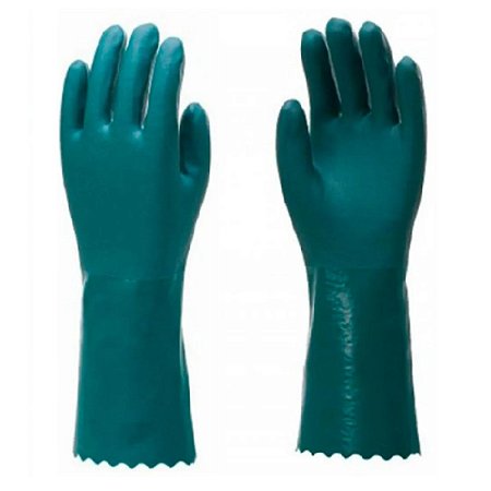Luva de PVC Bunzl Verde com Forro Palma Áspera CA4409 OU CA30514