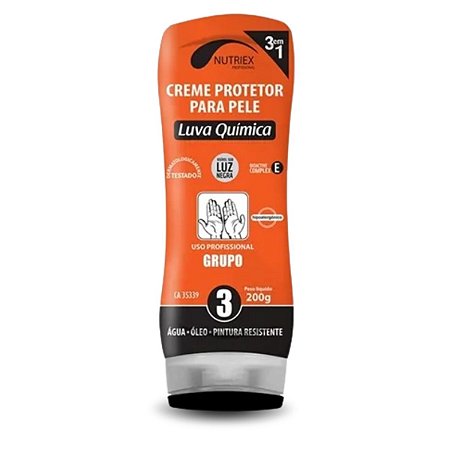 Creme Nutriex Luva Quimica Protetor para Mãos Grupo 3 200g CA43802