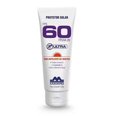 Protetor Solar Mavaro Fator 60 Ultra com Repelente com 120g