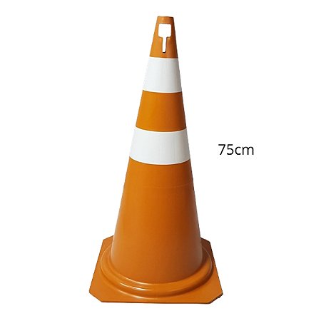 Cone de PVC PIC Laranja e Branco 75CM de Altura