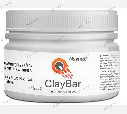 Clay Bar Barra Descontaminante Abrasividade Média 200g - Alcance