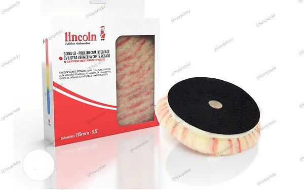 Boina Lã Pirulito Power Com Interface SV Listra Vermelha Corte Pesado 136mm/5,5” - Lincoln