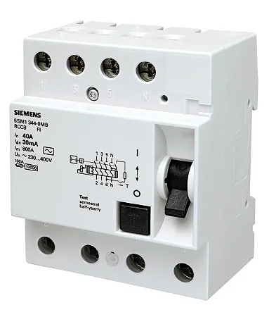 Disjuntor DR Tetrapolar 3P + N 40A Siemens