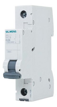 Disjuntor Unipolar Curva "C" 20A - Siemens