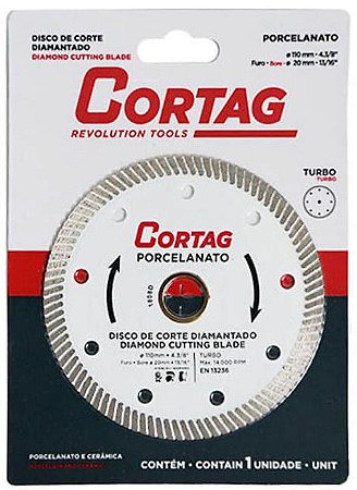 Disco De Corte Diamantado Turbo Porcelanato 110 MM Cortag