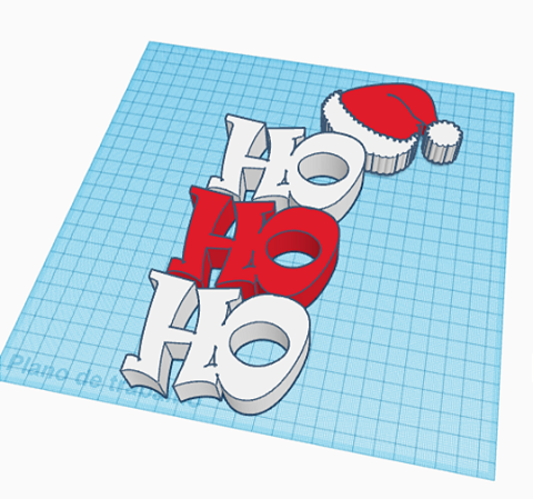 Decoração de Natal Hohoho em 3D