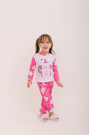 Pijama Longo - Gatinha Unicórnio