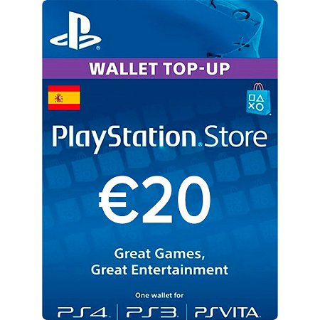 CARTÃO PSN €20 - PLAYSTATION NETWORK CARD - SPAIN