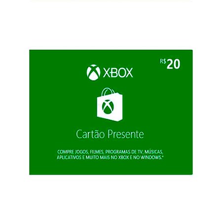 MICROSOFT GIFT CARD XBOX R$ 20 REAIS