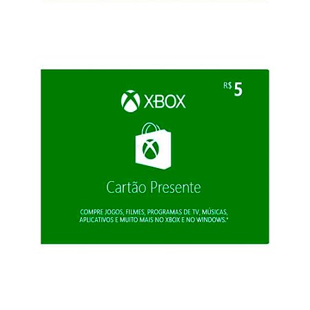 MICROSOFT GIFT CARD XBOX R$ 5 REAIS