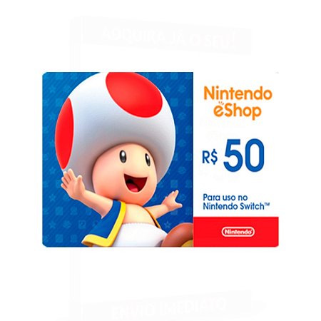 Cartão Nintendo R$50 Reais