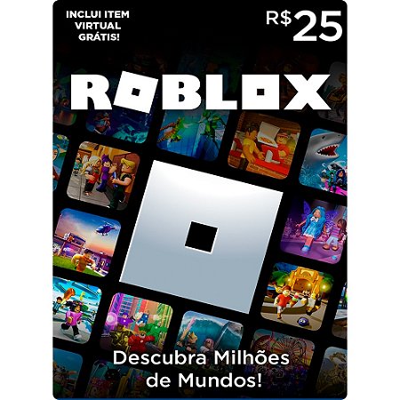 Cartão Roblox R$ 25 Reais - GCM Games - Gift Card PSN, Xbox, Netflix,  Google, Steam, Itunes
