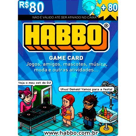 Cartão Habbo 82 Créditos + 82 Diamantes