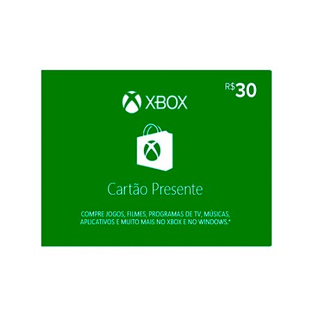 CARTÃO XBOX R$30 REAIS (GAME PASS 1 MÊS PARA PC)