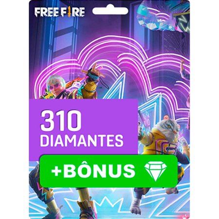 Free Fire - 310 Diamantes + 10% de Bônus