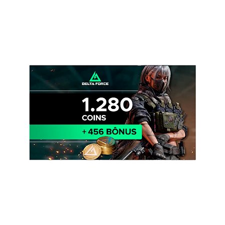 Garena Delta Force - 1280 Delta Coins + Bônus de 456