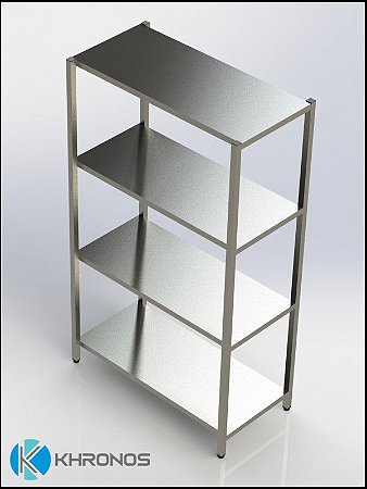 Estante Lisa AÇO INOX 430 - 4 planos - 1000mm x 400mm x 1500mm