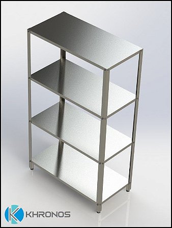 Estante Lisa AÇO INOX 430 - 4 planos - 2000mm x 400mm x 1500mm
