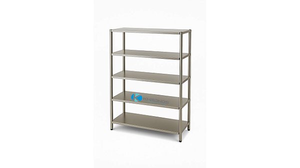Estante Em Aço Inoxidável Com 4 Prateleiras Lisas