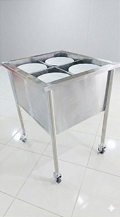 Carrinho Transporte de Pratos em Aço Inox