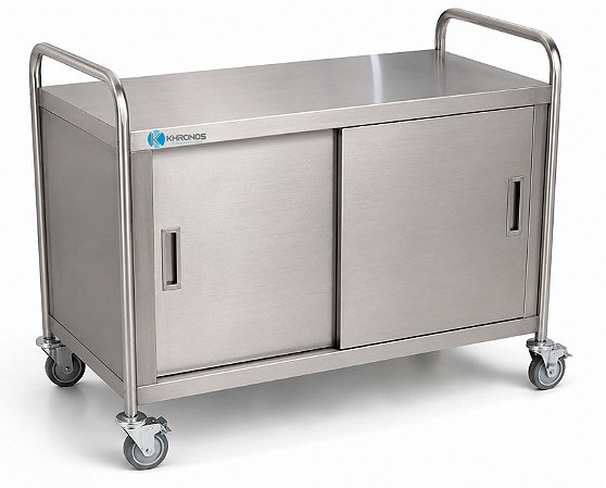 Carro de Transporte com Porta de Correr Aço Inox