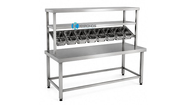 Bancada para Montagem de Hambúrguer, pizza e Hot-dog em Aço Inox