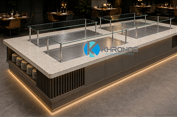 Buffet Self-Service Premium – Pista Quente e Refrigerada