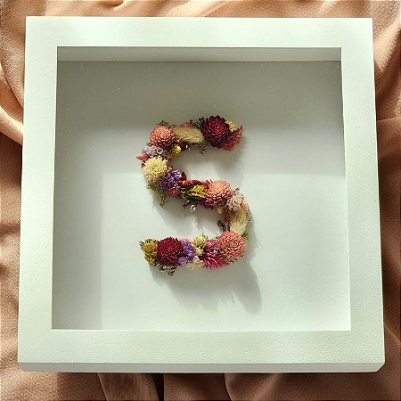 Letra Floral Ternura - quadro 20x20 cm