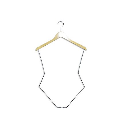 Cabide Colan / Silhueta com Madeira Ferro Cromado