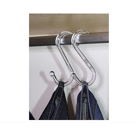 Gancho S Acrílico Transparente - DÚZIA