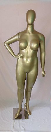 Manequim de Fibra Feminino GG (Plus Size) Esbelta Mão na Cintura