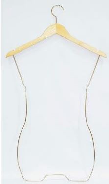 Cabide Colan / Silhueta Madeira Dourado Redondo