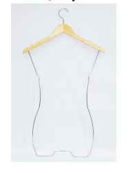 Cabide Colan / Silhueta Madeira Cromado Redondo