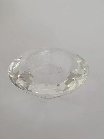 Porta vela réchaud redondo vidro cristal