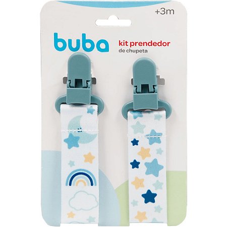 Kit Prendedor de Chupeta Buba Estrela Azul