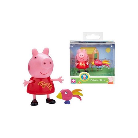 Figura Peppa e Pássaro Sunny Peppa Pig Amigos e Pets