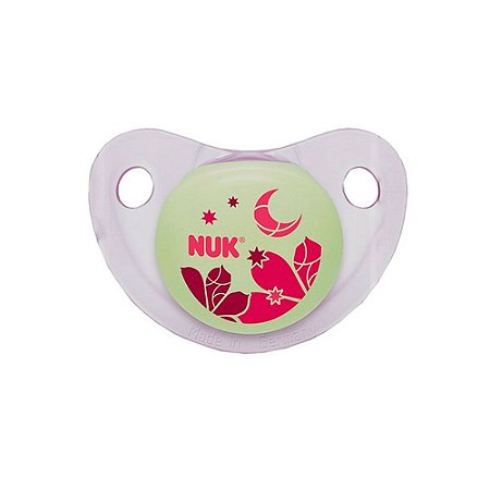 Chupeta Night & Day 0 a 6 meses Nuk Brilha no Escuro Rosa Girl