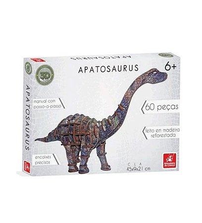 Quebra Cabeça 3D Apatosaurus Brincadeira de Criança 60 peças