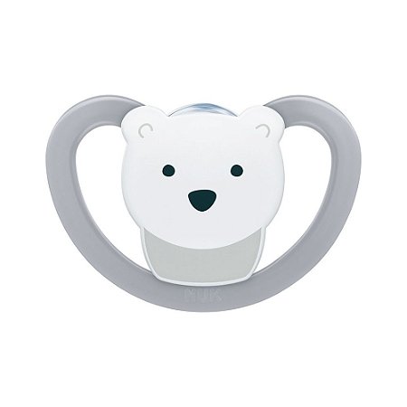 Chupeta Space 0 a 6 Meses Nuk Urso Cinza
