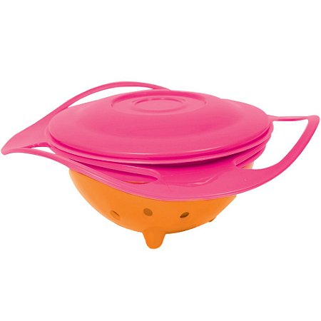 Prato Mágico Gyro Bowl 360° Buba Não Derruma Rosa - Pequenos Travessos