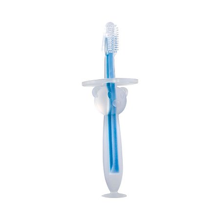 Escova Massageador de Gengiva com Ventosa Buba Silicone Azul