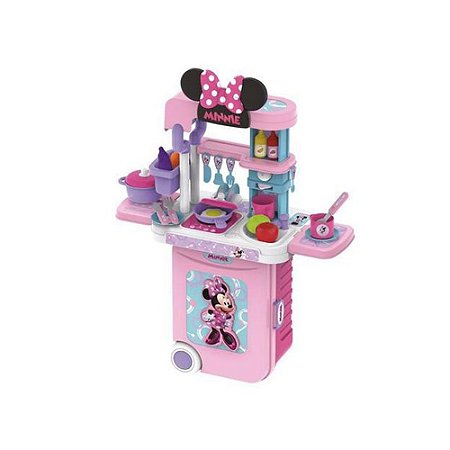 Maleta 3 em 1 Multikids Cozinha da Minnie com Acessórios