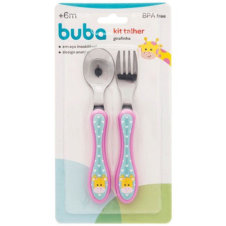 Kit Talher Aço Inoxidável Buba Girafinha