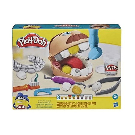 Conjunto de Massinha Hasbro Brincando de Dentista Play-Doh 8 Potes