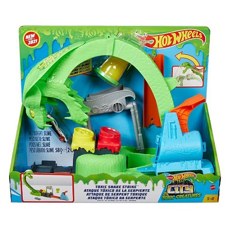 Pista Hot Wheels Mattel Ataque Tóxico da Serpente com Slime