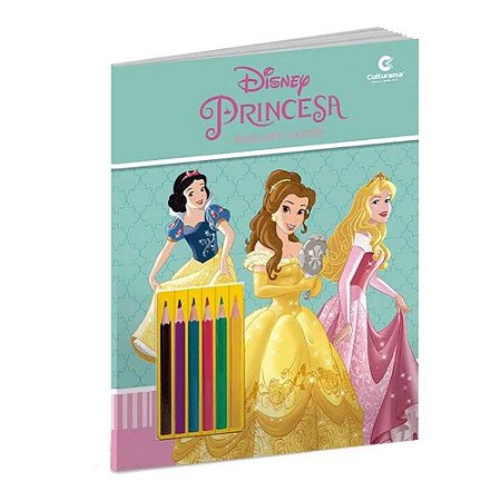 Livro Princesas Disney - Ler e Colorir Médio - Culturama - MP Brinquedos